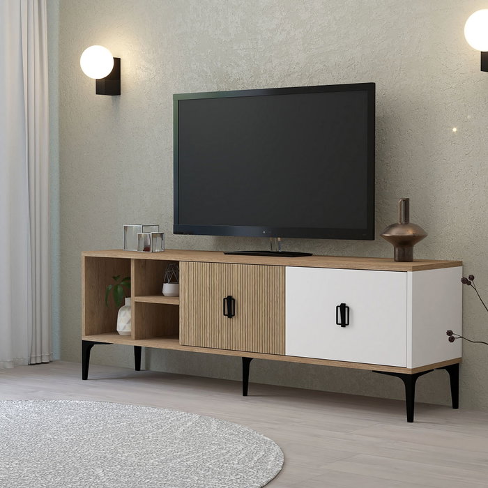 Hanah Home Era 3506 Soporte para TV Roble y Blanco